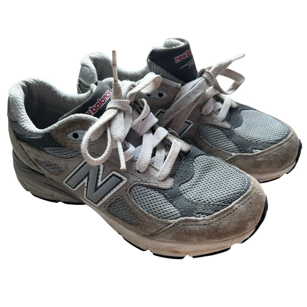 New Balance 990 Kids Sneakers - Gray and White size 1